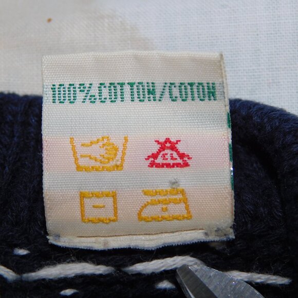 VTG 90s Willow Ridge Womens L Blue White Fair Isle Snowflake  Cardigan Sweater - Picture 6 of 10